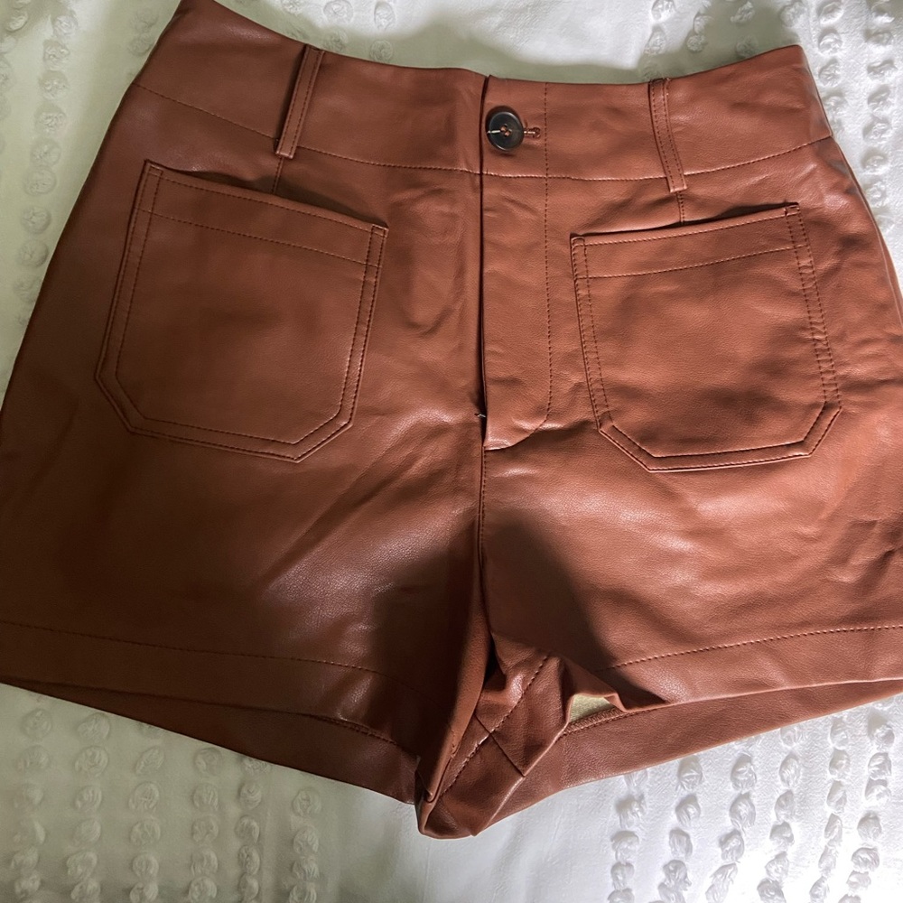 NWT Anthropologie Maeve Colette Faux Leather Shorts